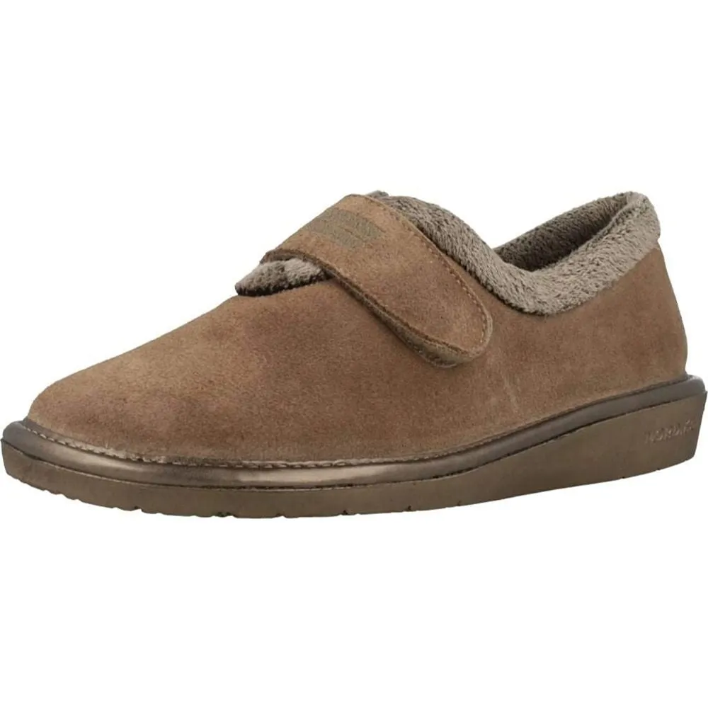 Afelpado Brown 6348-80 Nordikas Comfy Slide Slippers