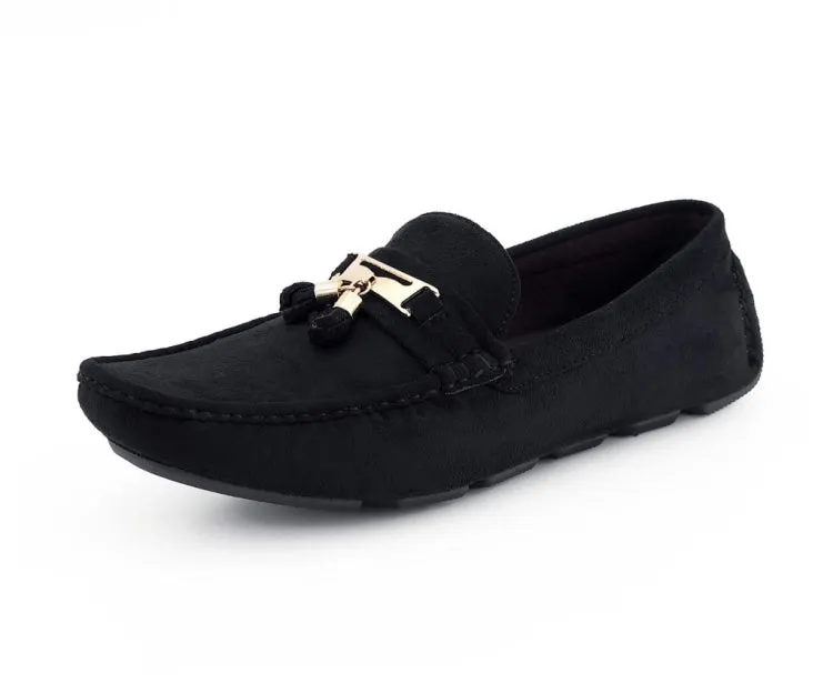 Amali Dyer Luxe Tassel Moccasins Men's Black Vegan