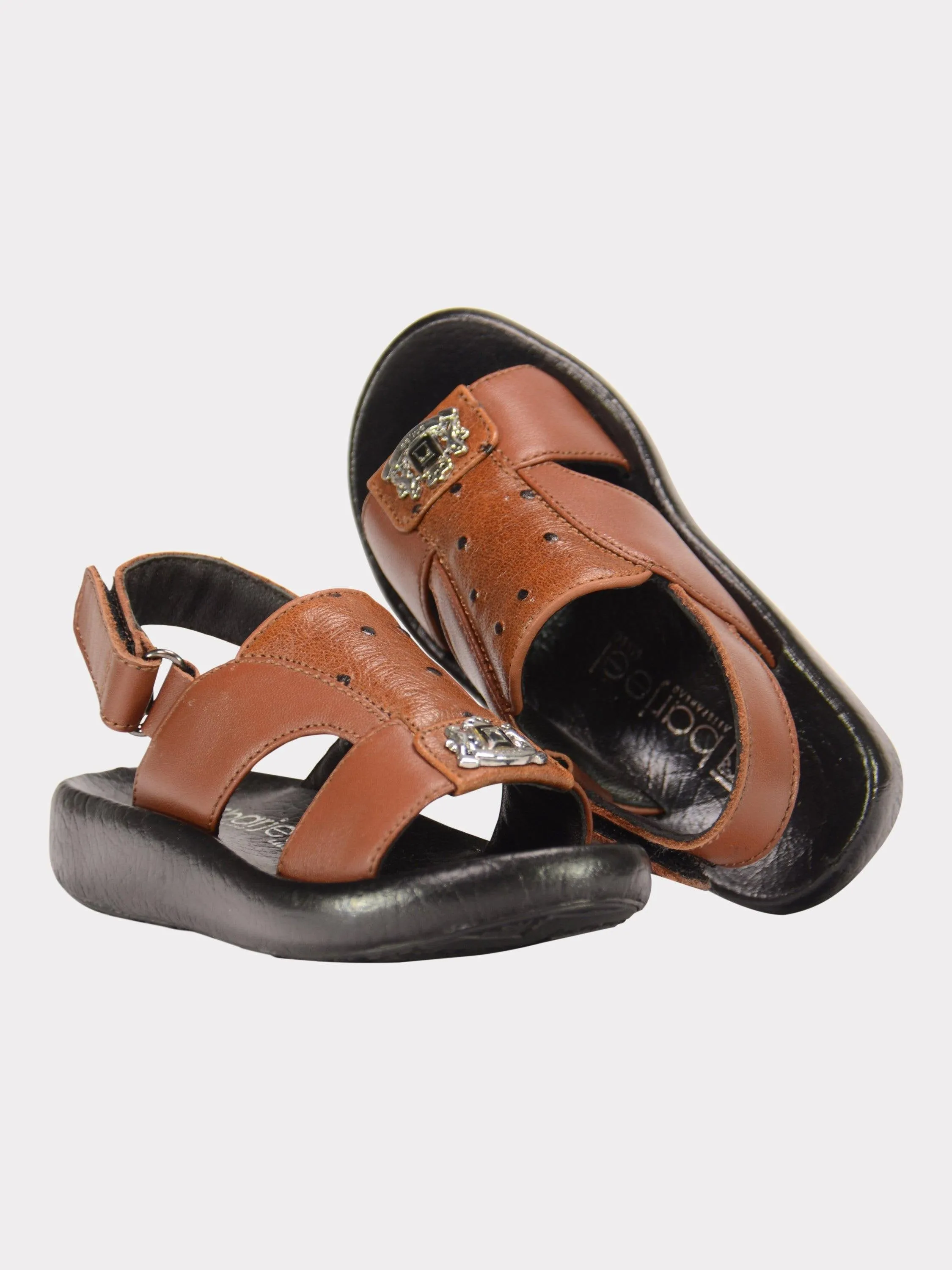 Barjeel Uno 2190600 Croc Effect Slingback Arabic Leather Sandals