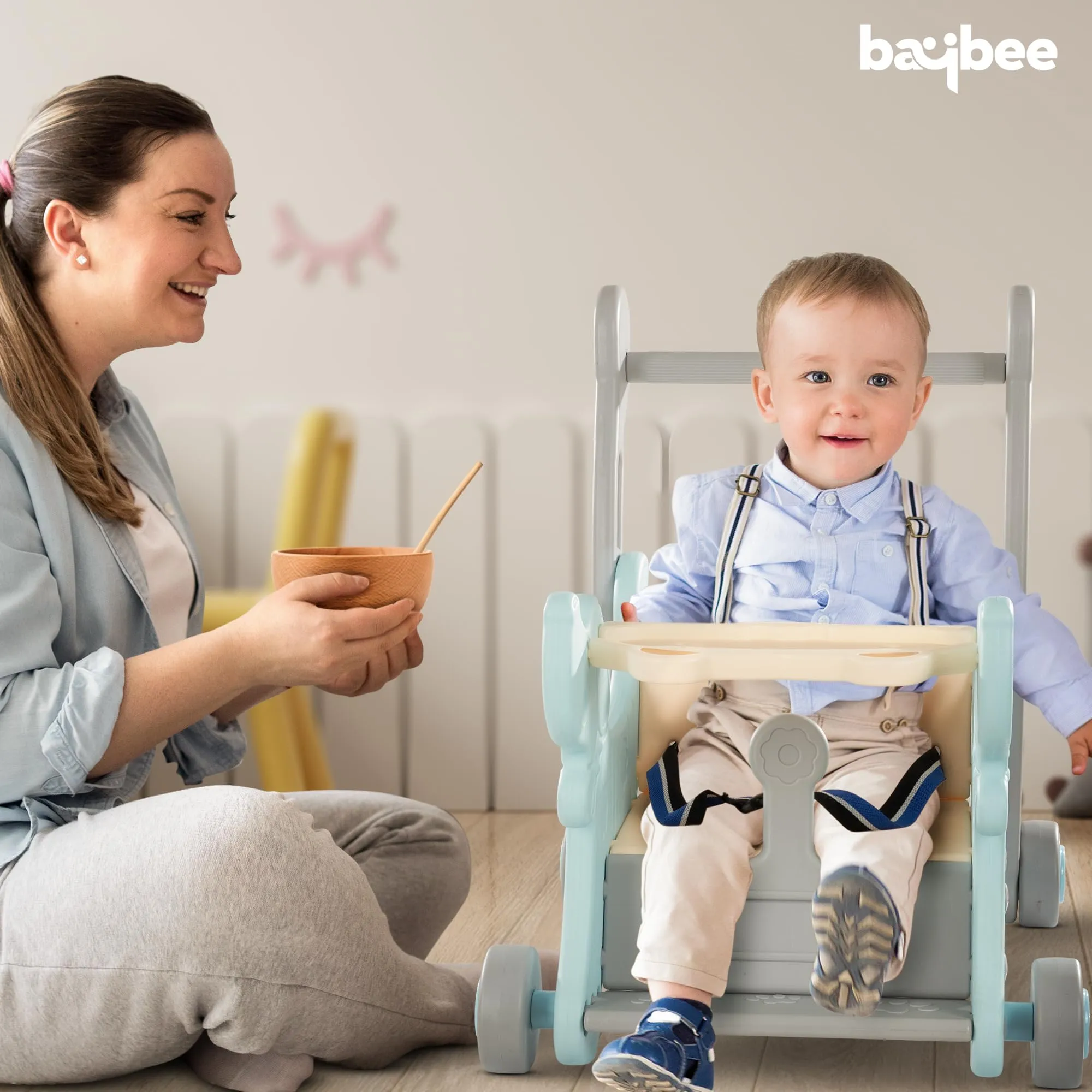Baybee 3 in 1 Puppy Baby Rocking Chair for Kids | Baby Rocker Rider Toy for Kids with Food Tray, Seat Belt & Backrest