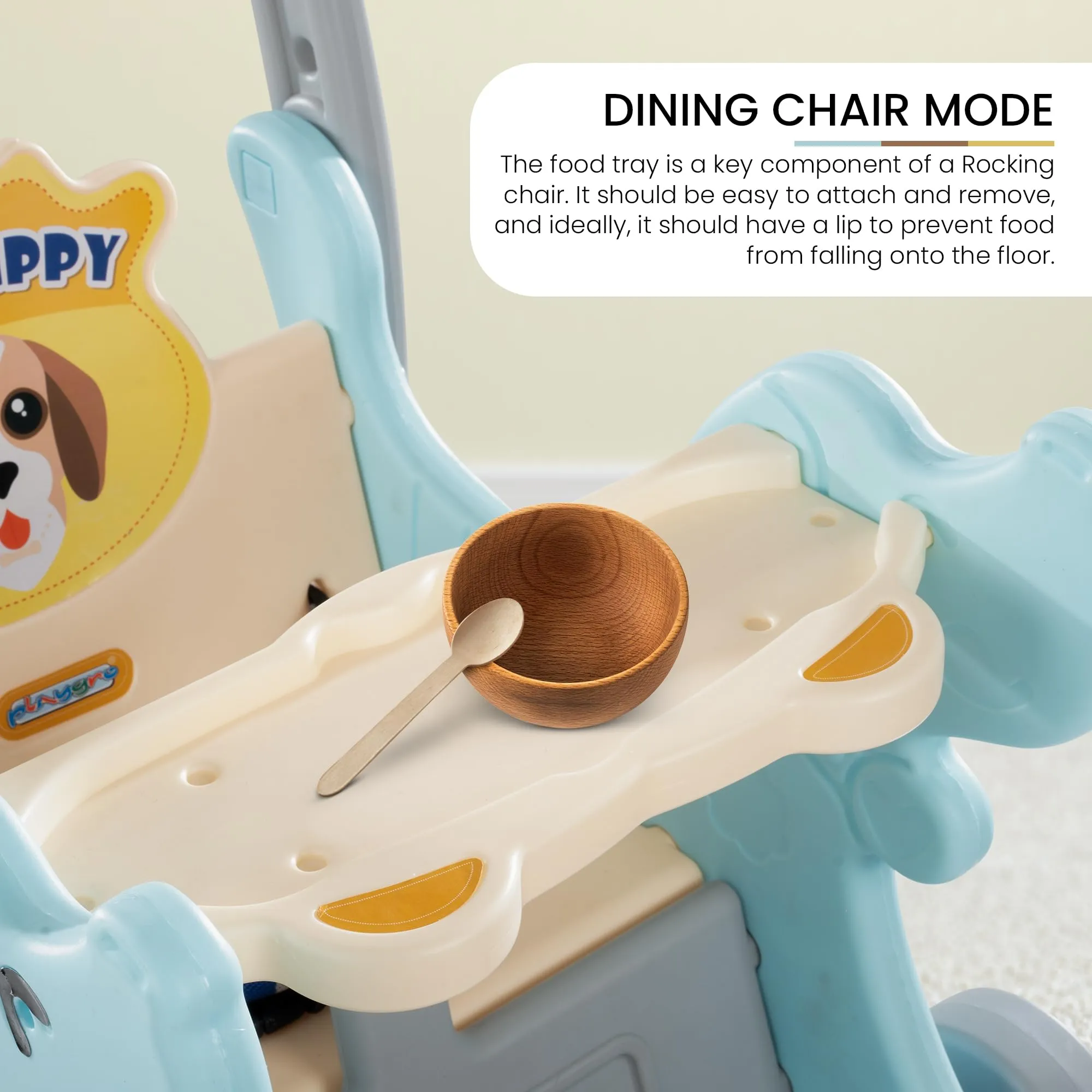 Baybee 3 in 1 Puppy Baby Rocking Chair for Kids | Baby Rocker Rider Toy for Kids with Food Tray, Seat Belt & Backrest