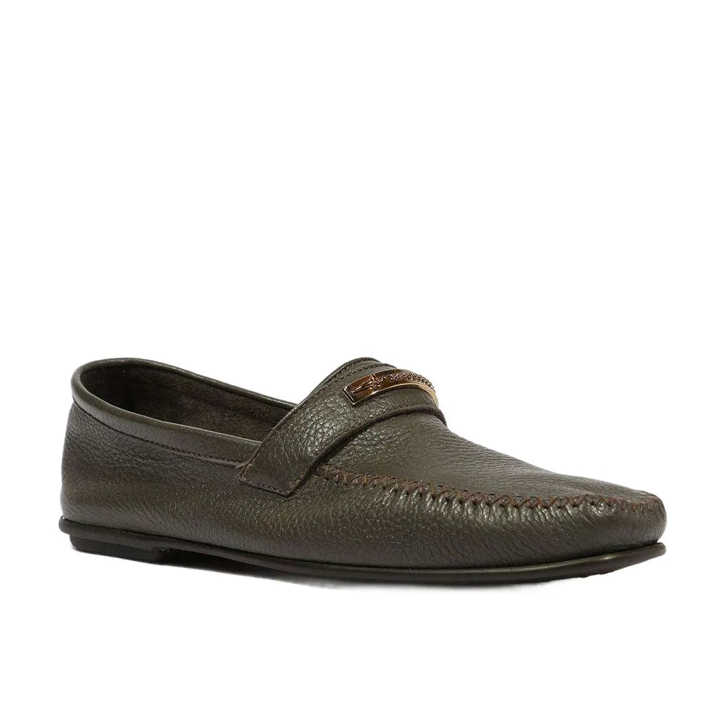 Cesare Paciotti Luxury Italian Men's Cervo Gray Taupe Moccasins (CPM5363)