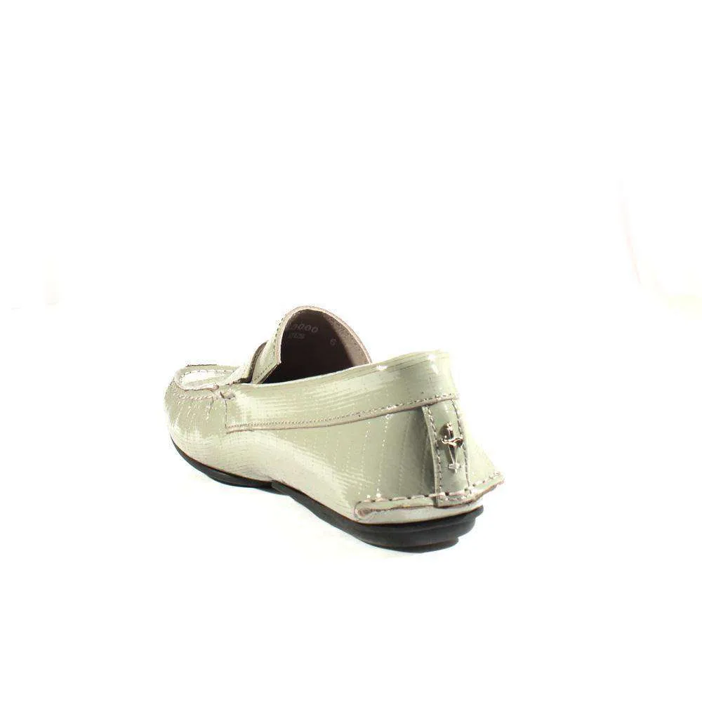 Cesare Paciotti Luxury Italian Men's Designer Shoes Fumo Textured Patent Leather Moccasins (CPM2347)