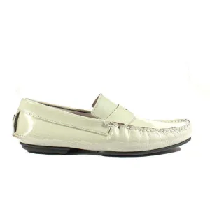 Cesare Paciotti Luxury Italian Men's Designer Shoes Fumo Textured Patent Leather Moccasins (CPM2347)