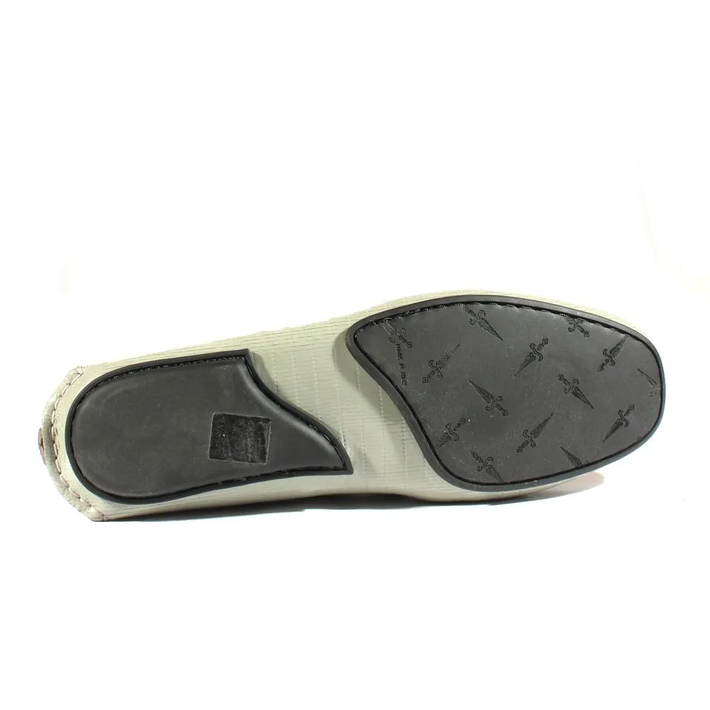 Cesare Paciotti Luxury Italian Men's Designer Shoes Fumo Textured Patent Leather Moccasins (CPM2347)