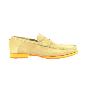 Cesare Paciotti Luxury Italian Men's Designer Shoes Sabbia Suede Beige Moccasins (CPM2355)