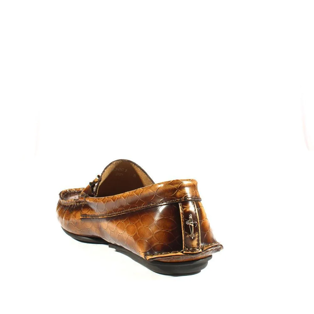 Cesare Paciotti Luxury Italian Men's Designer Shoes Two-Tone Brown Leather Moccasins (CPM2350)