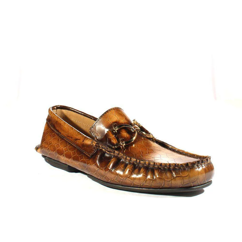 Cesare Paciotti Luxury Italian Men's Designer Shoes Two-Tone Brown Leather Moccasins (CPM2350)