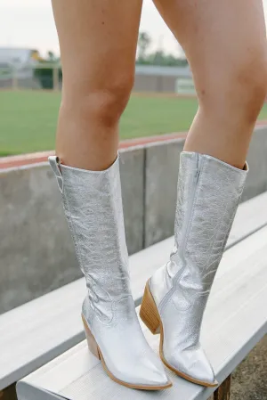 Corkys Silver Metallic Cowgirl Boots