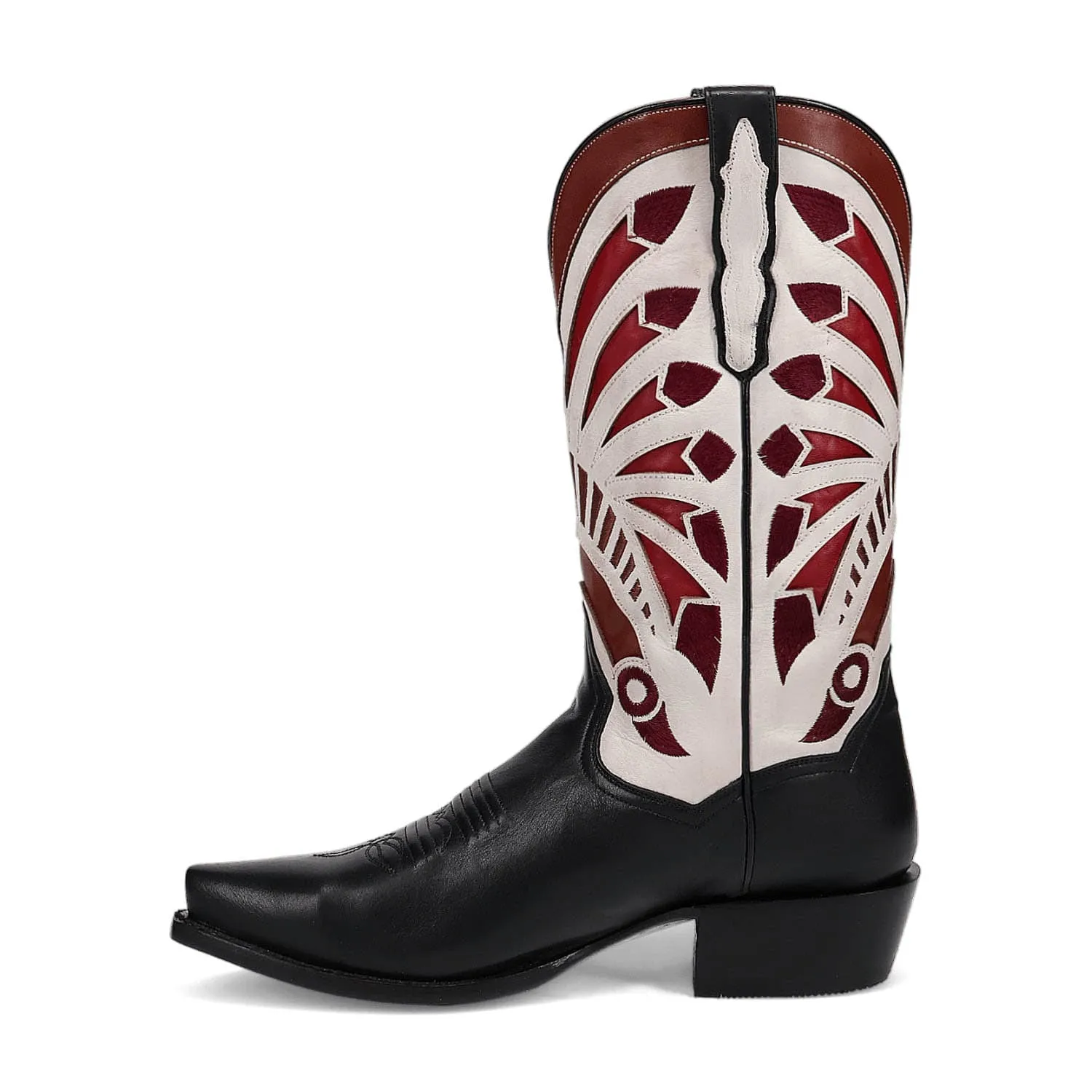 Dan Post Mens Ronan Black/Multi Leather Cowboy Boots