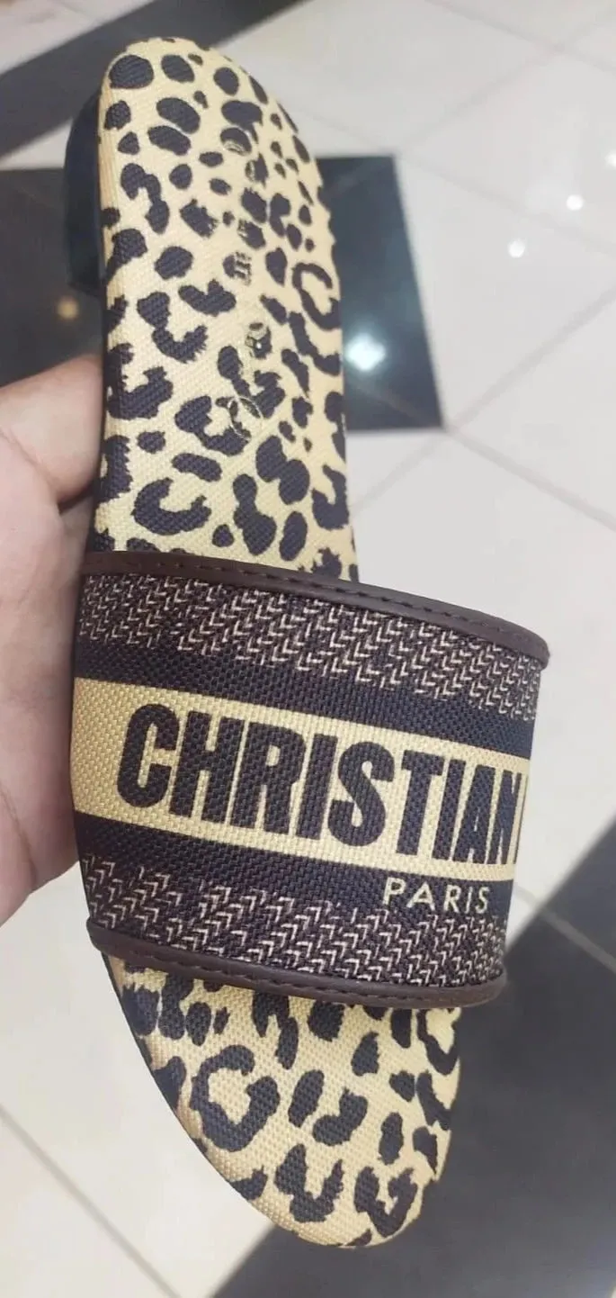 DIOR Dway Slide In Leopard Print