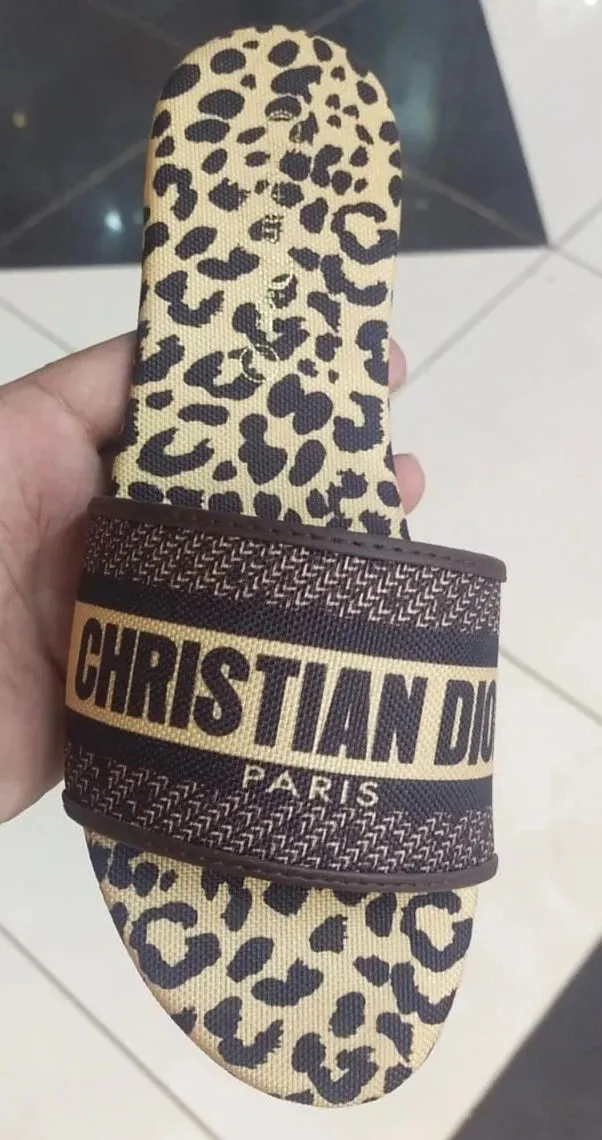 DIOR Dway Slide In Leopard Print