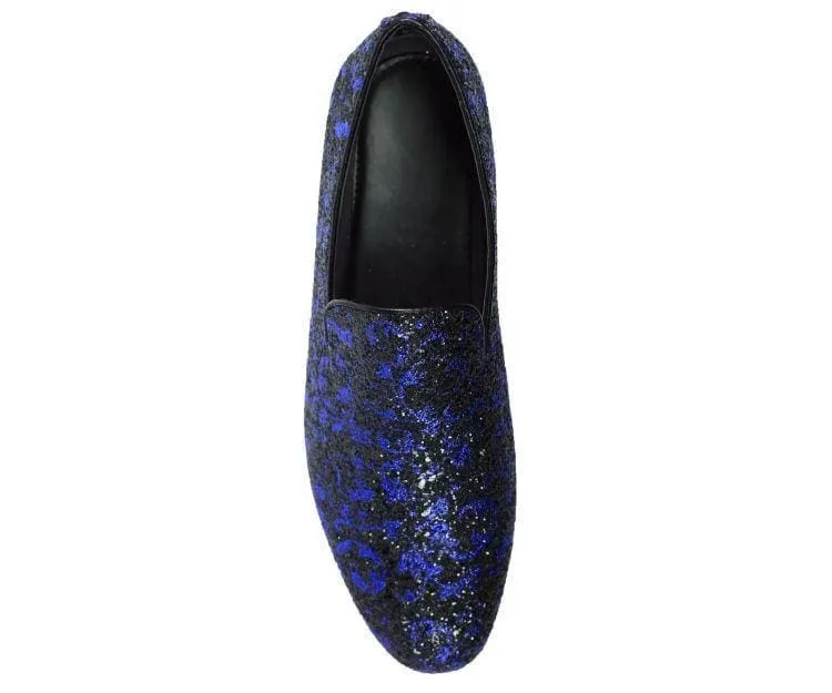 Erin Royal Paisley Glitter Tux Slippers Men's