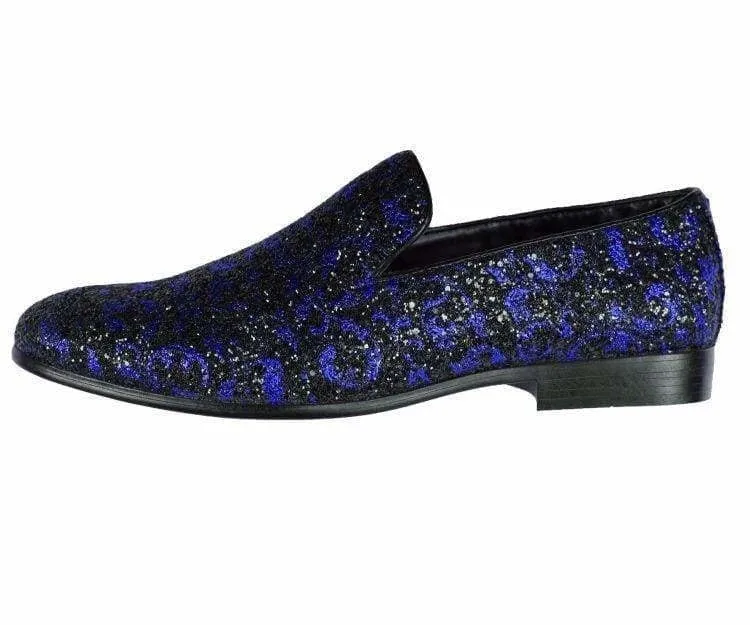 Erin Royal Paisley Glitter Tux Slippers Men's