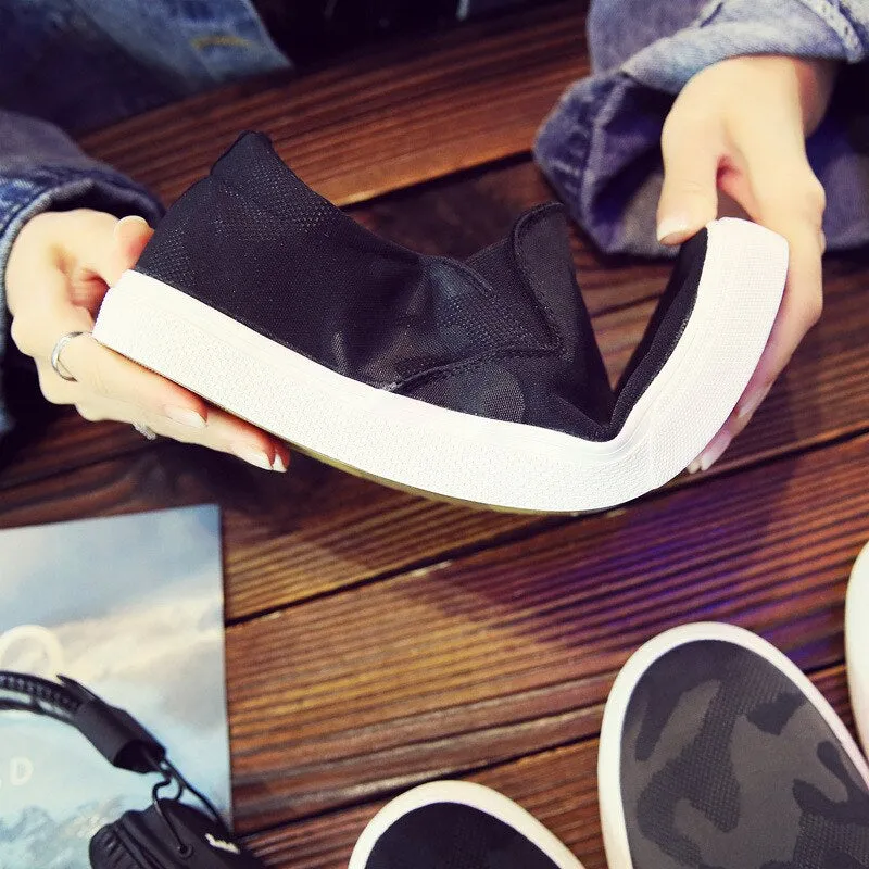 Fashionable Men'S Casual Shoes Men'S Shoes Loafers Camouflage One Pedal Lazy Shoes Thick Canvas Shoes Mens Shoes A44 Gvf