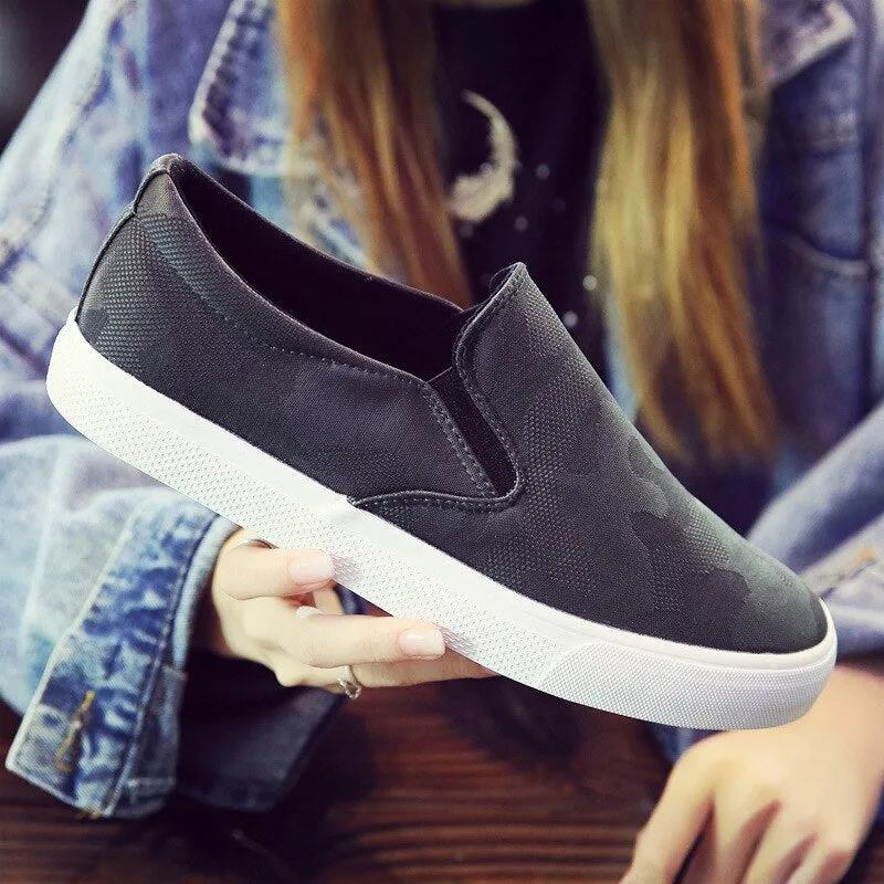 Fashionable Men'S Casual Shoes Men'S Shoes Loafers Camouflage One Pedal Lazy Shoes Thick Canvas Shoes Mens Shoes A44 Gvf