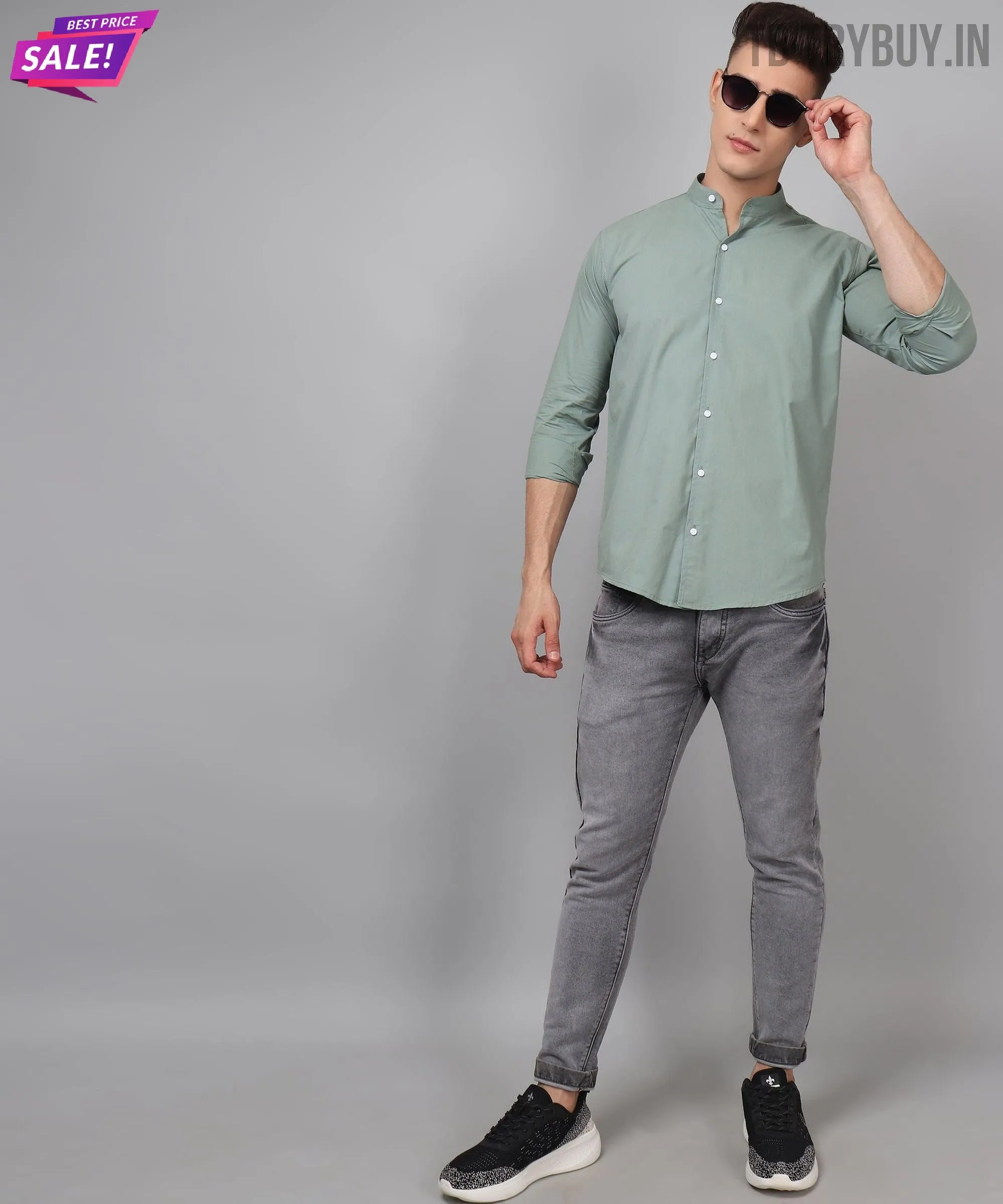 Fashionable Ocean Green Men's Shirt