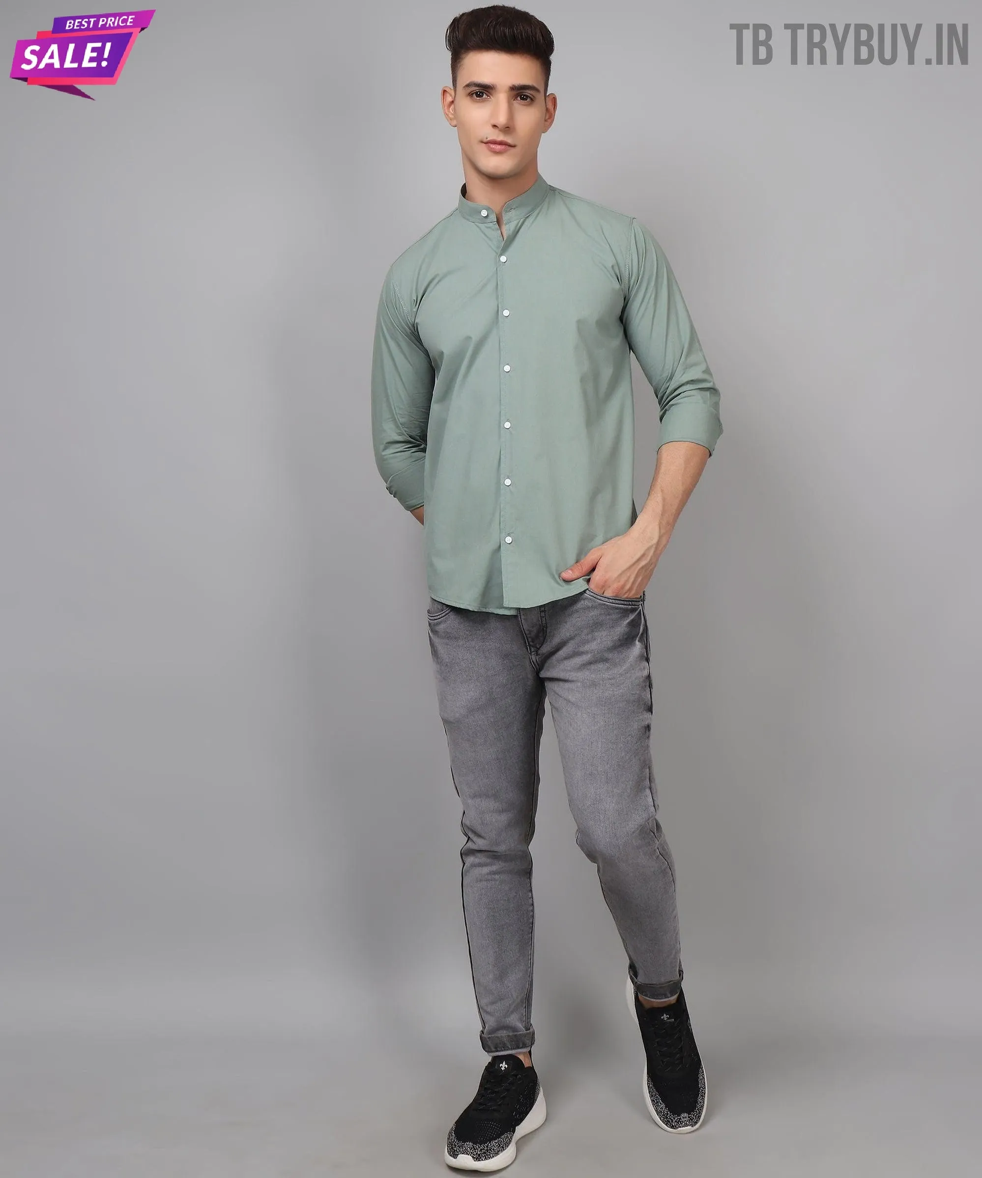 Fashionable Ocean Green Men's Shirt