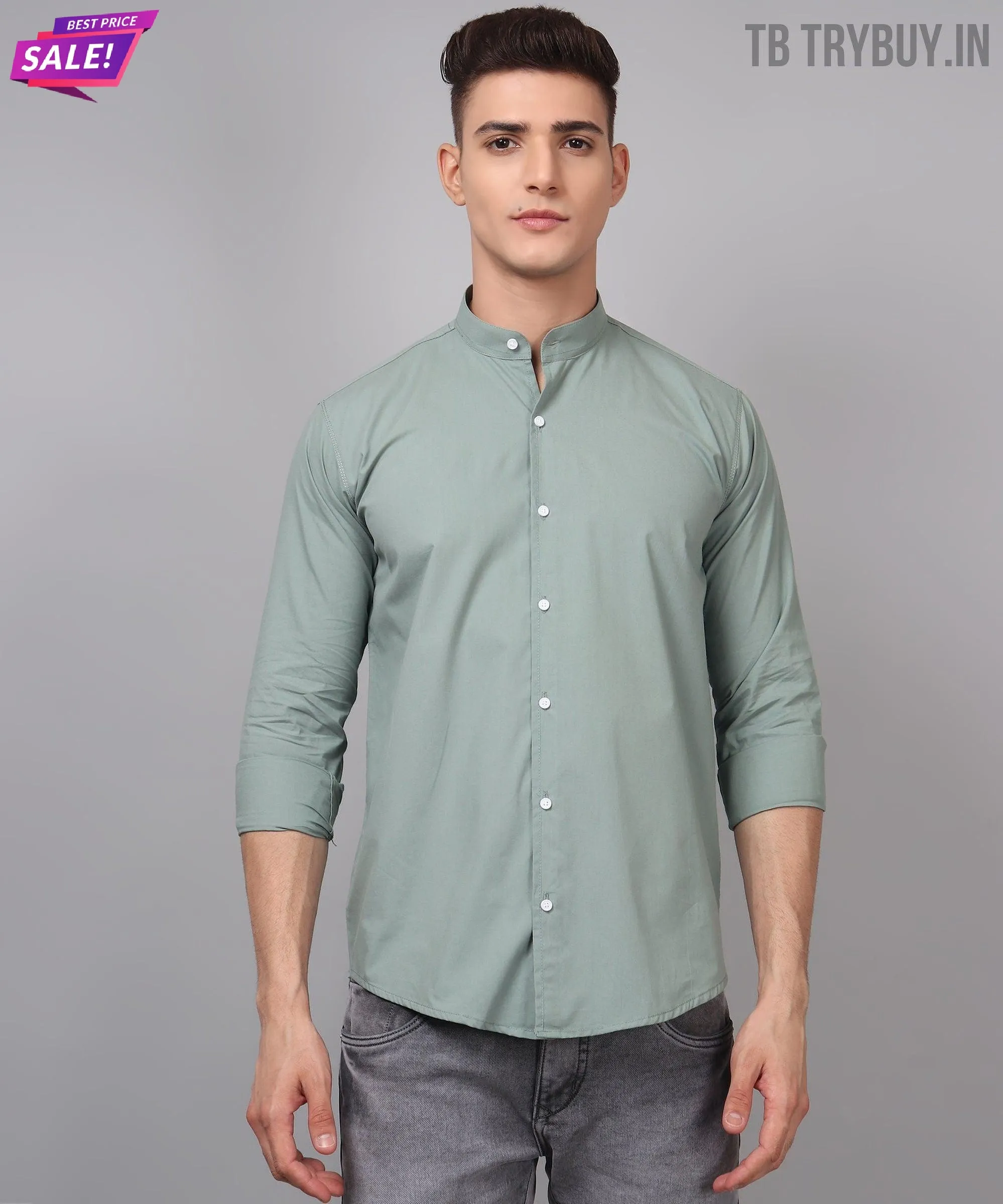 Fashionable Ocean Green Men's Shirt