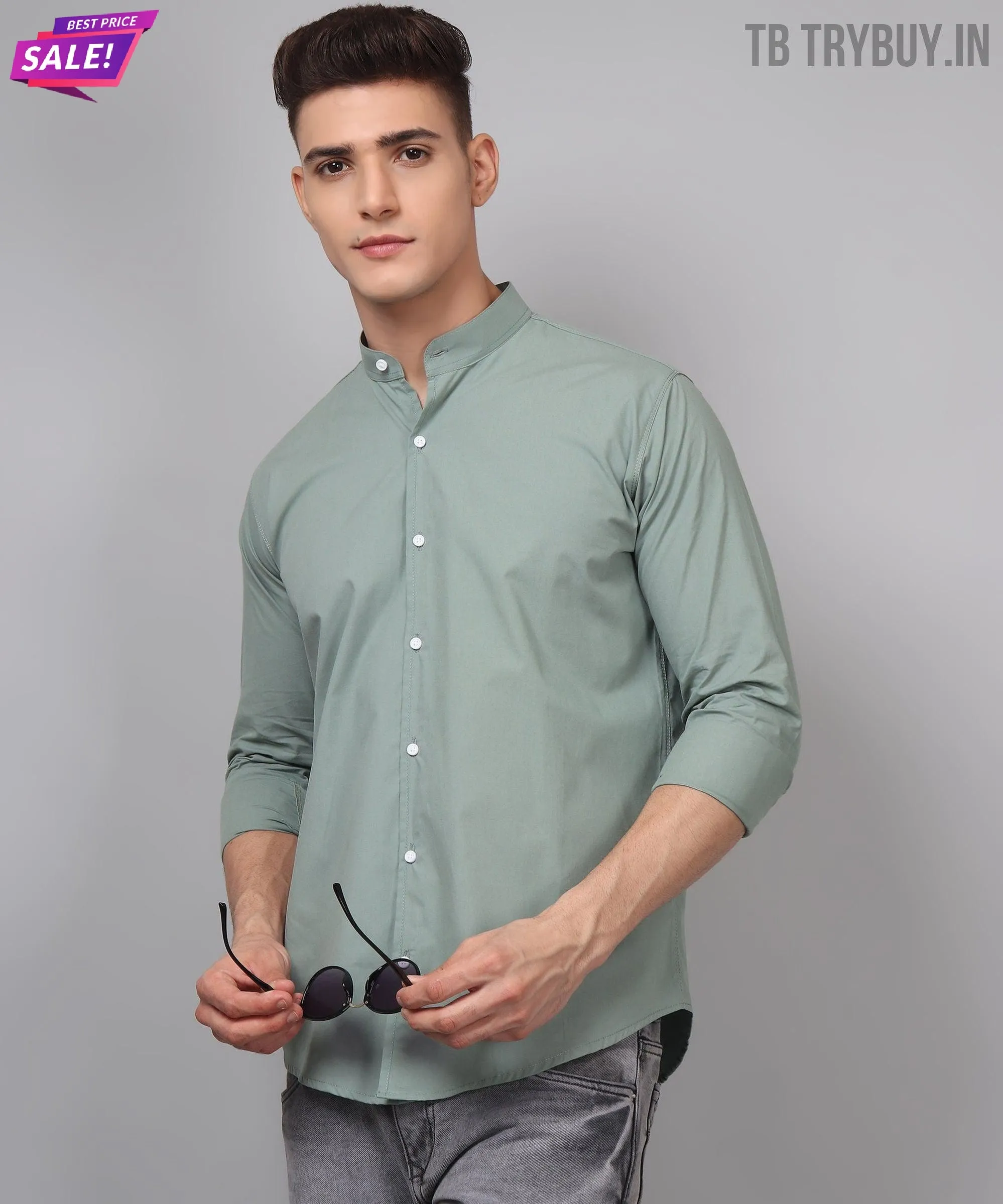 Fashionable Ocean Green Men's Shirt