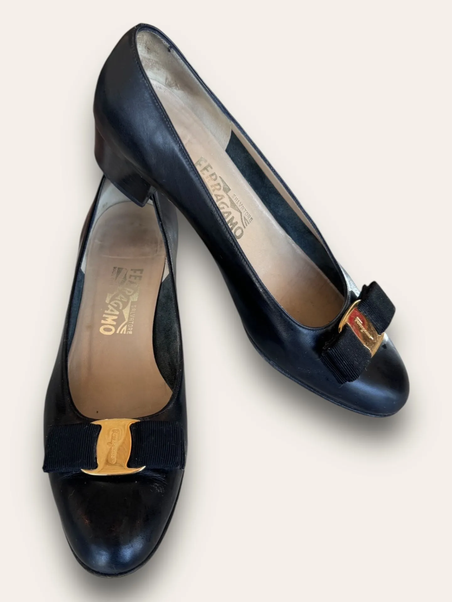 Ferragamo Black Court shoes RRP$600