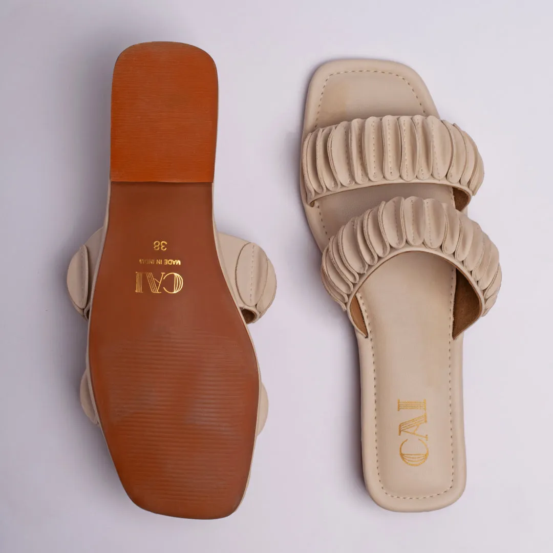 Flapped Cream Flats