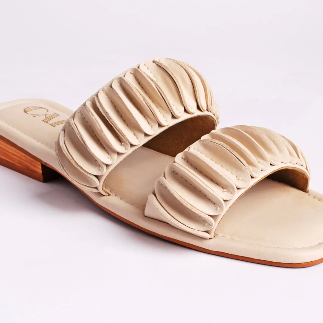 Flapped Cream Flats