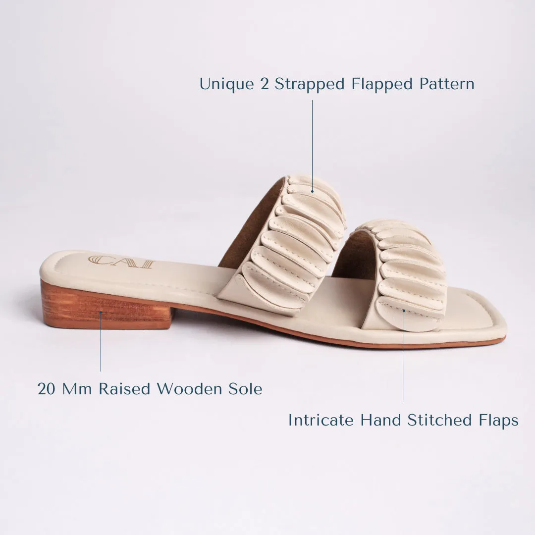 Flapped Cream Flats