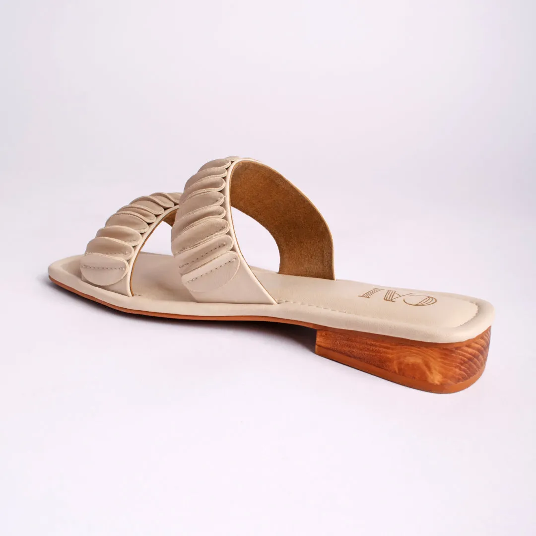 Flapped Cream Flats