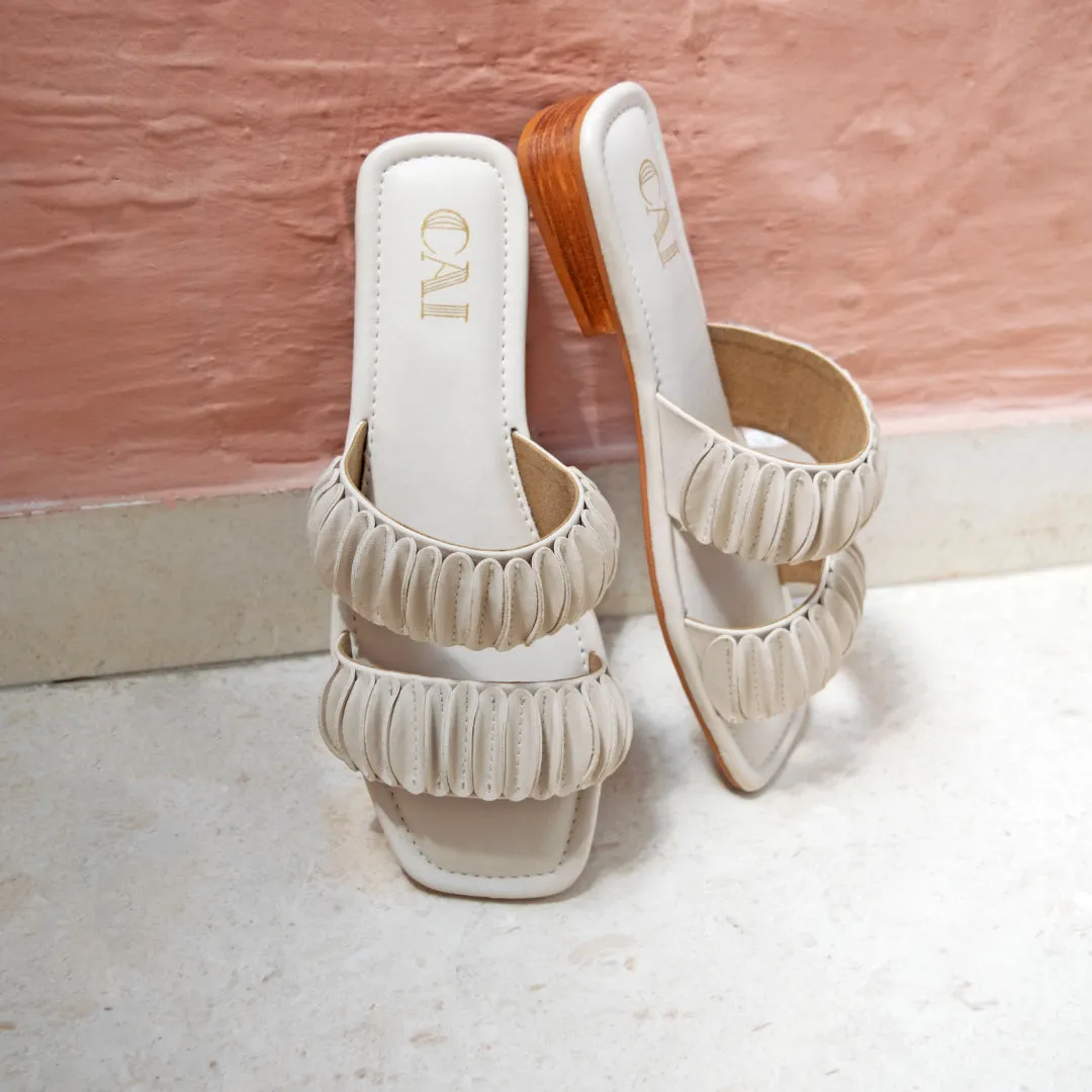 Flapped Cream Flats