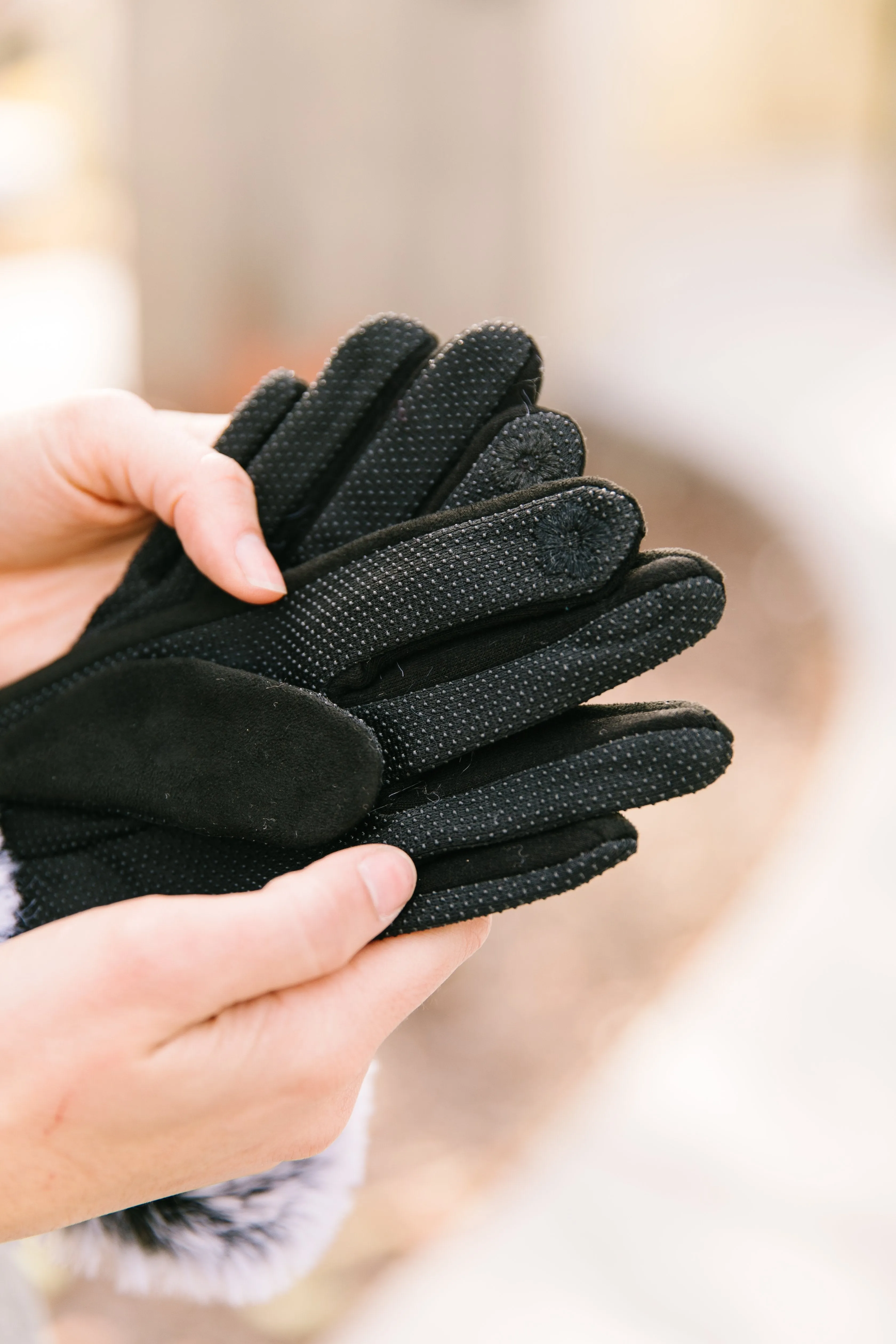 Fur Cuff Tech Savvy Gloves