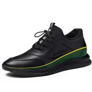 Genuine Leather Stylish Men Height Increasing Sneakers