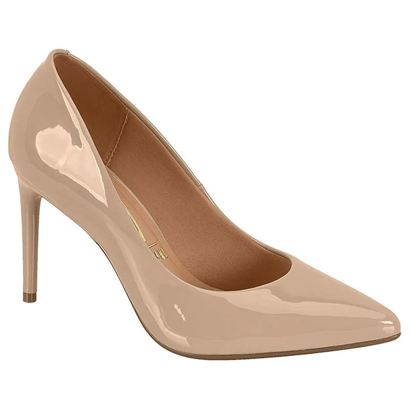 Glossy Beige Pointy Heels