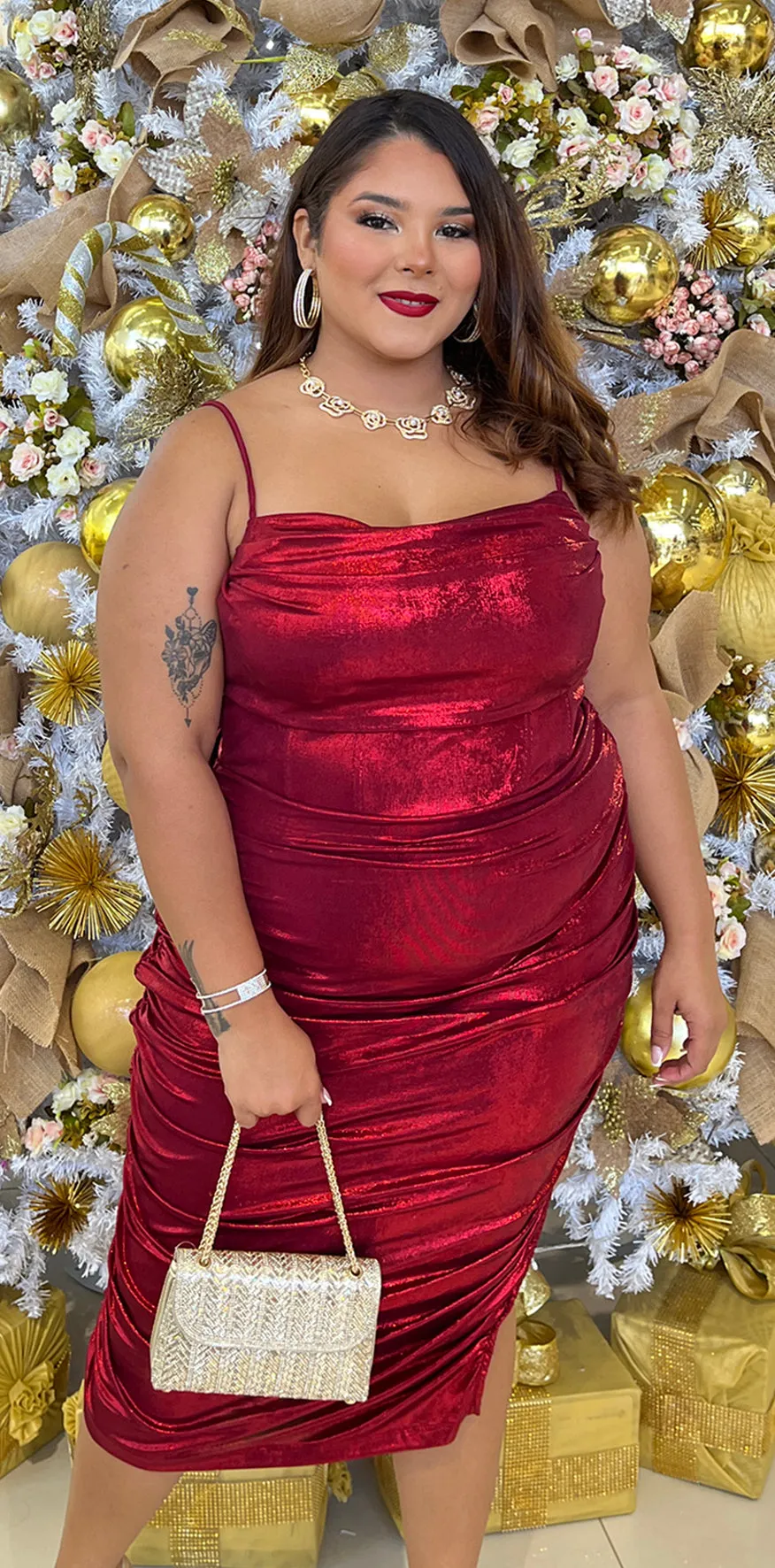 Glossy Red Dress