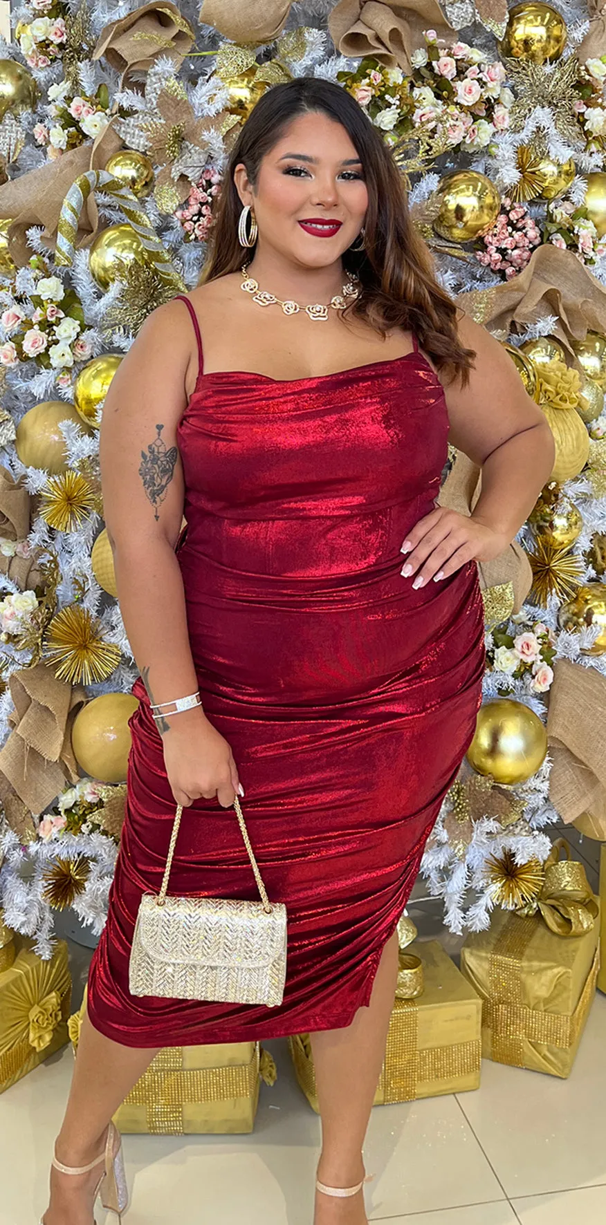 Glossy Red Dress