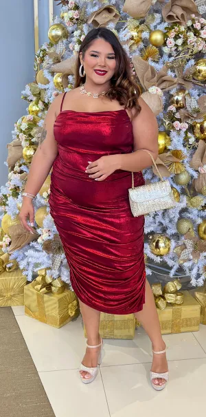 Glossy Red Dress