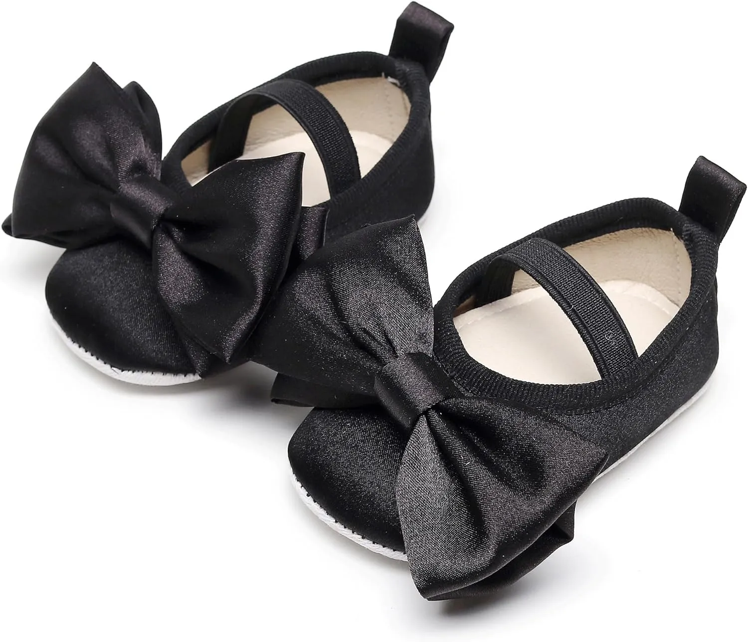 HONGTEYA Baby Girls Ballet Dress Shoes - Mary Jane Soft Sole Sidebow Toddler Moccasins