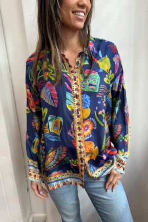 Johnny Was, The Audrey Oversized Shirred Back Shirt