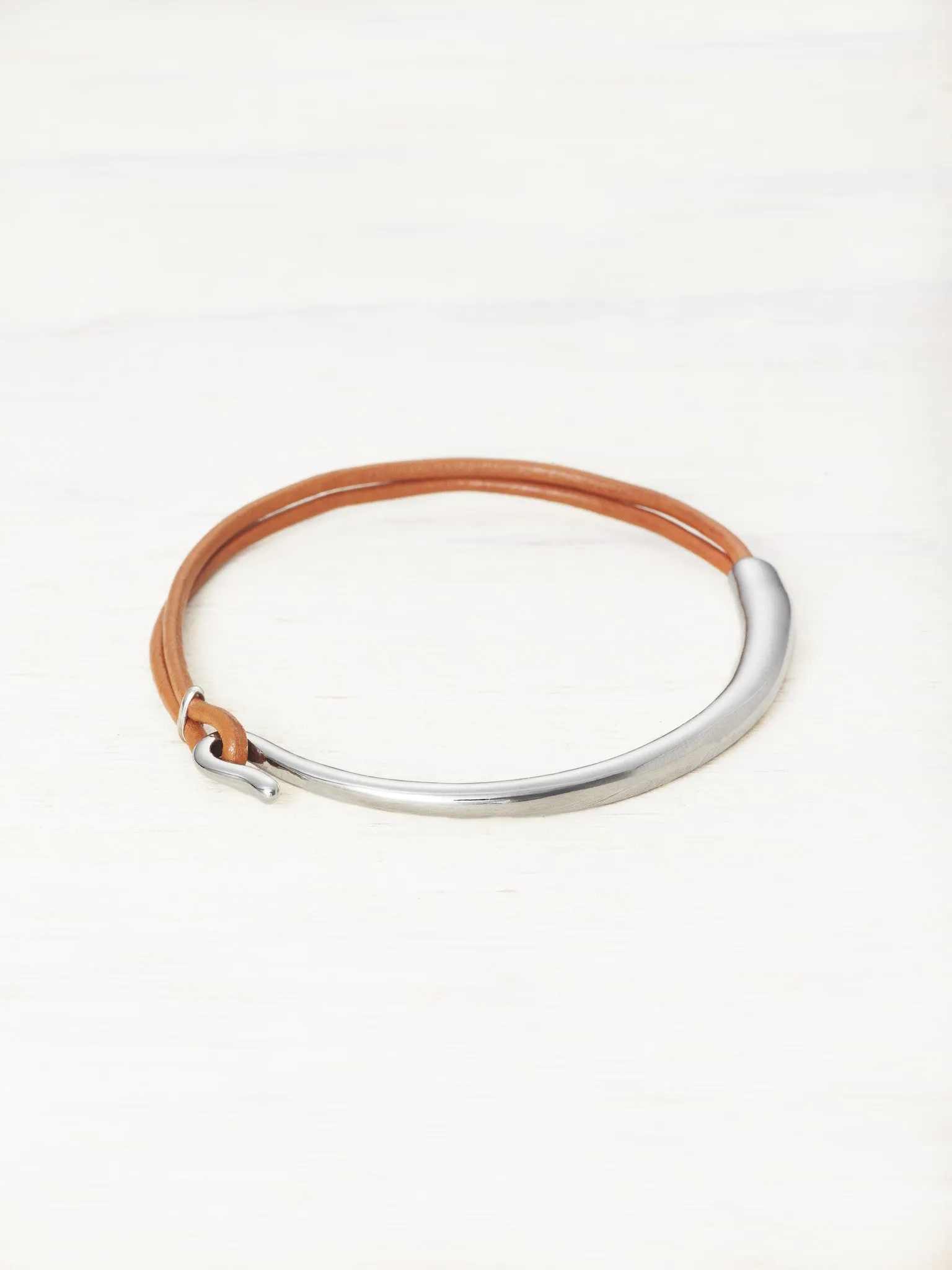 Leather Bar Bracelet - Spice