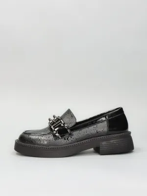 LEATHER MOCCASINS - BLACK