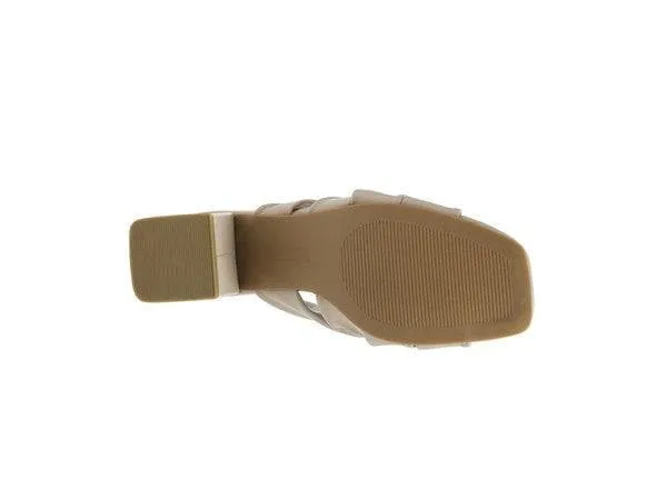 London Rag Knope Interwoven Straps Mid Heeled Sandals