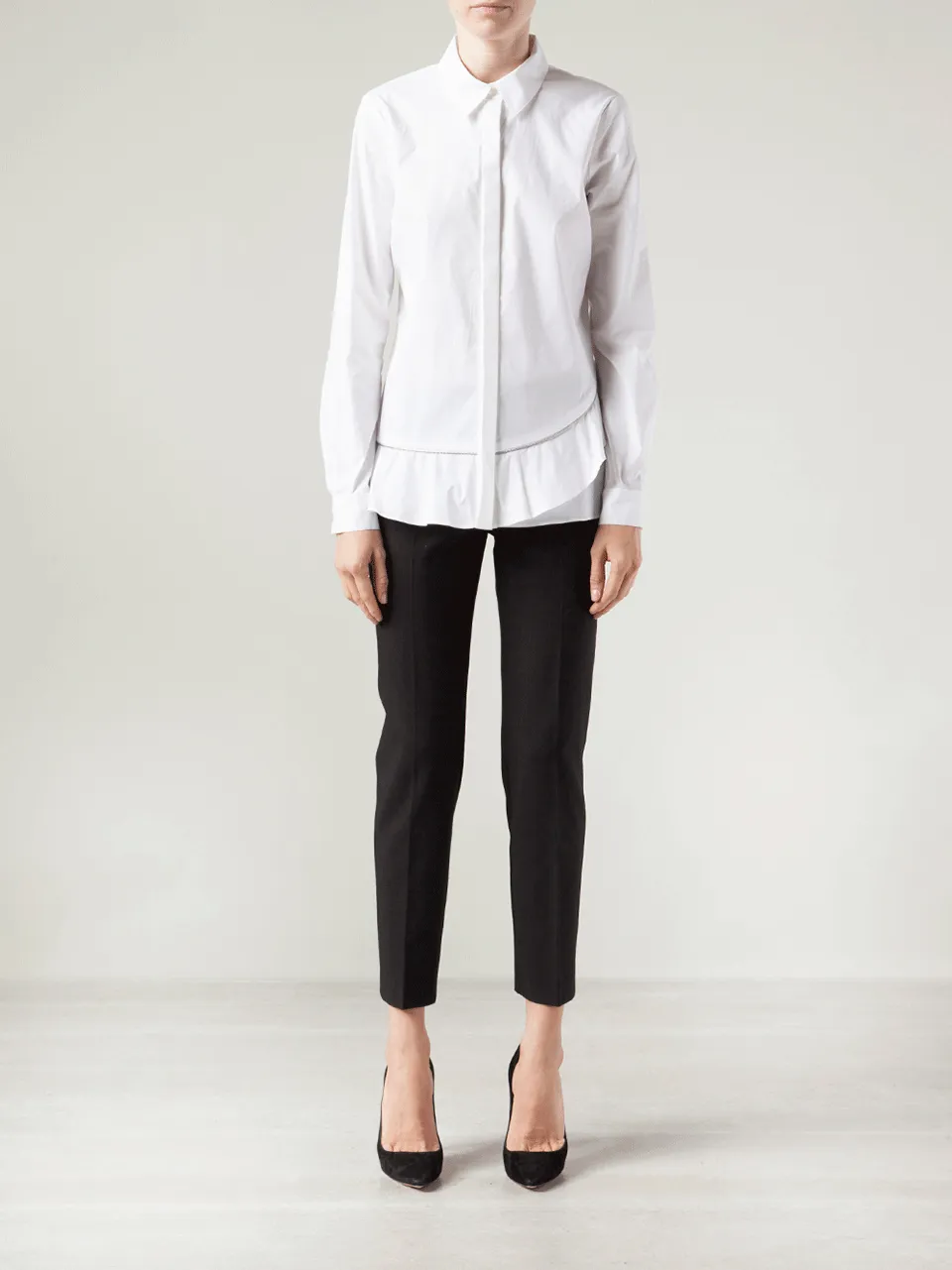 Long Sleeve Zipper Button Down Blouse