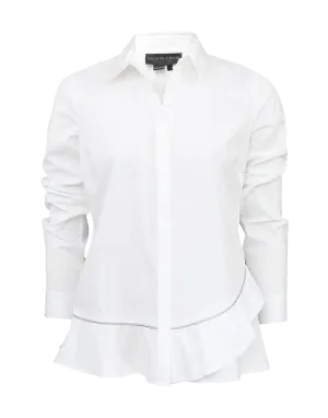 Long Sleeve Zipper Button Down Blouse