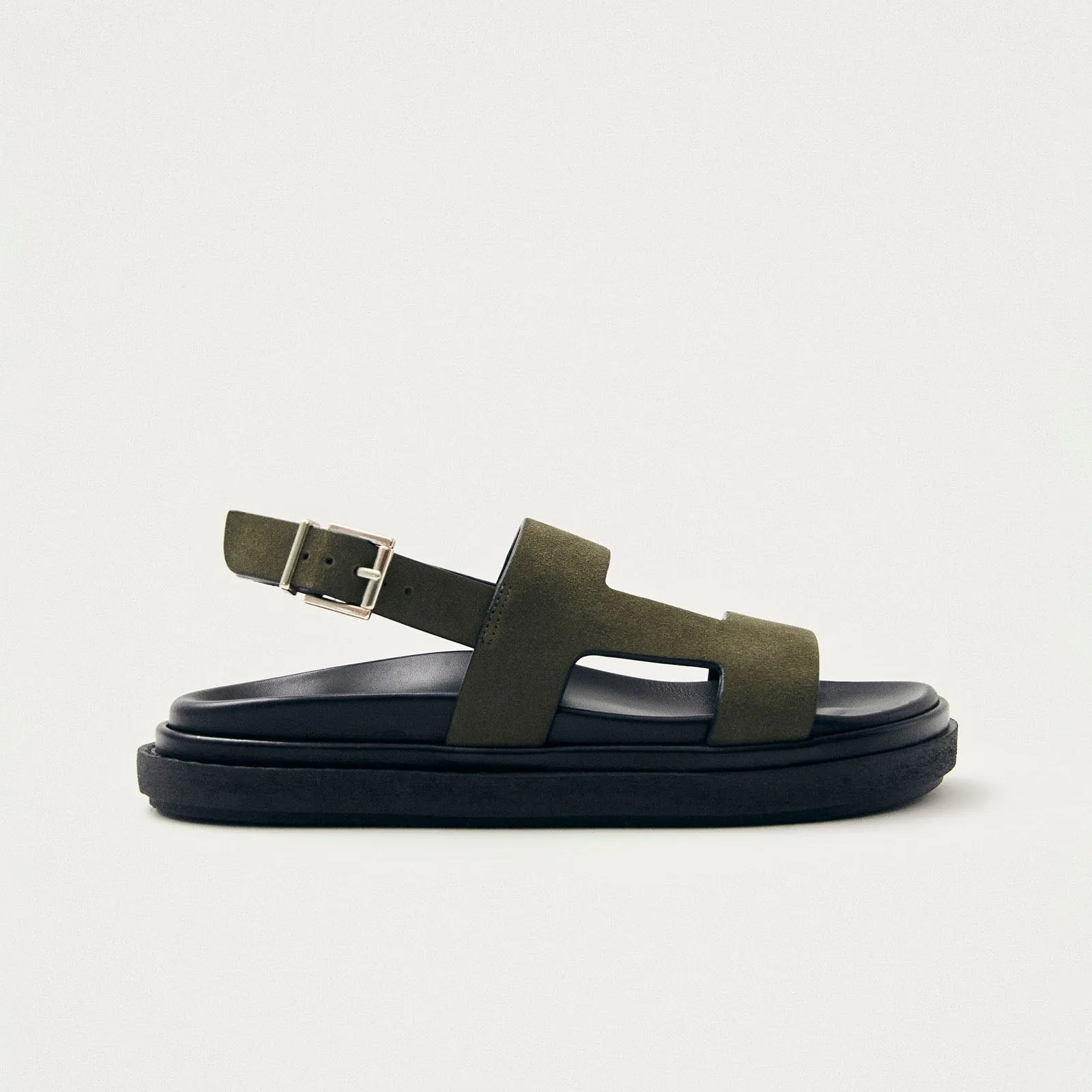 Lorelei Suede Khaki Leather Sandals