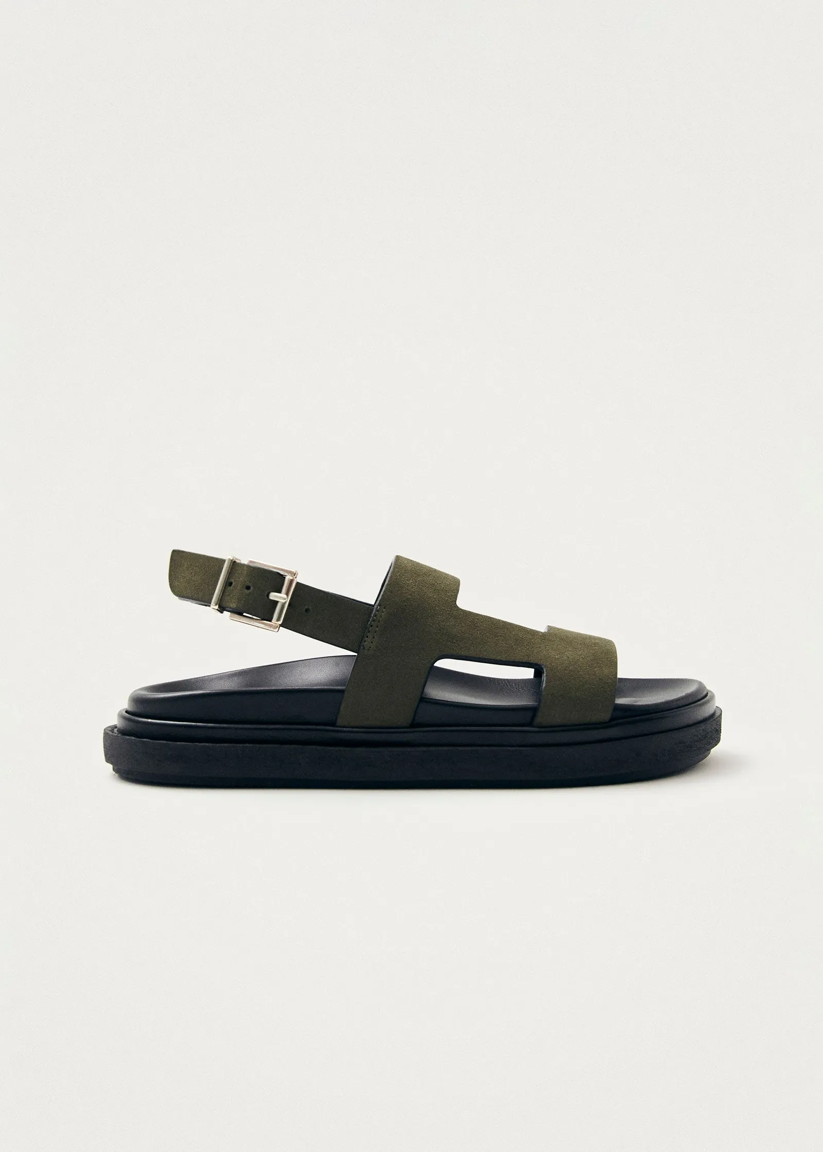 Lorelei Suede Khaki Leather Sandals
