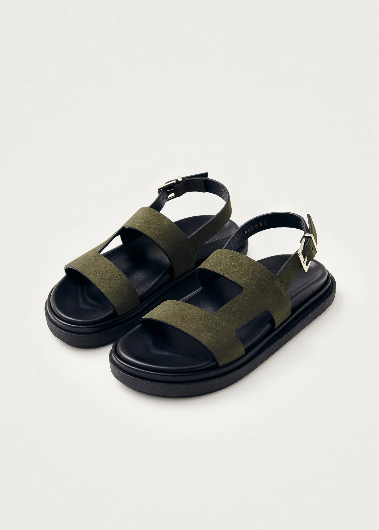 Lorelei Suede Khaki Leather Sandals