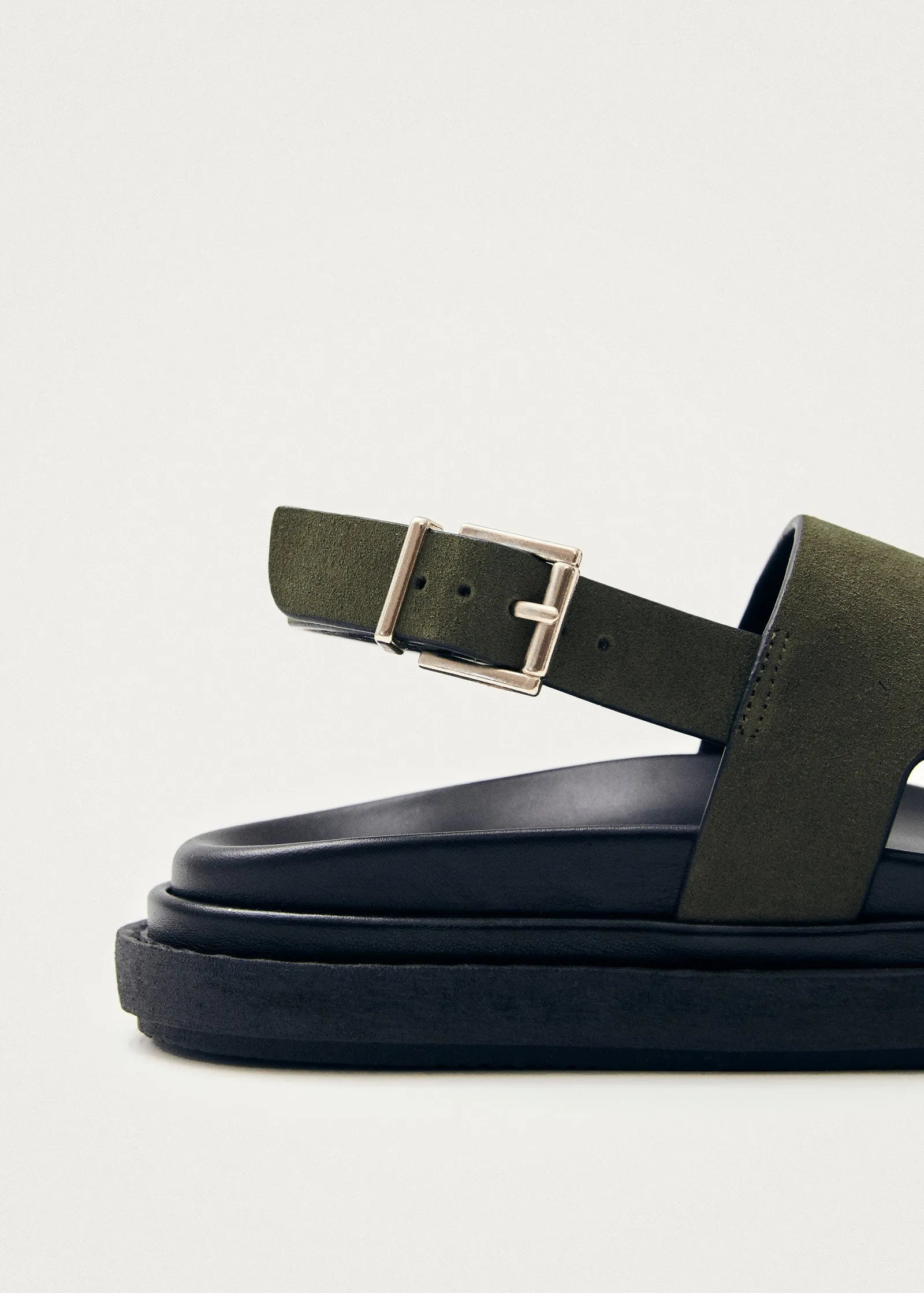 Lorelei Suede Khaki Leather Sandals
