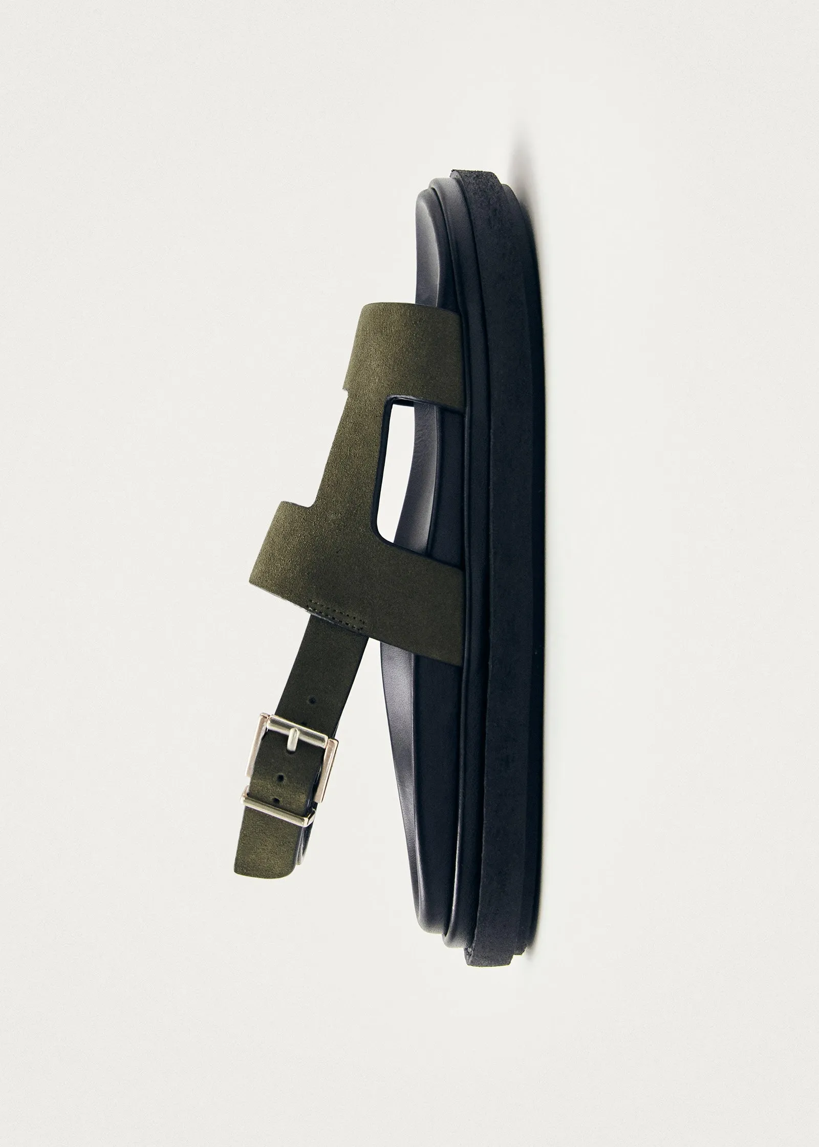 Lorelei Suede Khaki Leather Sandals
