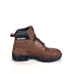 Mack Bulldog SB Safety Laced Boot – Steel Toe, Water-Resistant & Cushioned Support | Brown