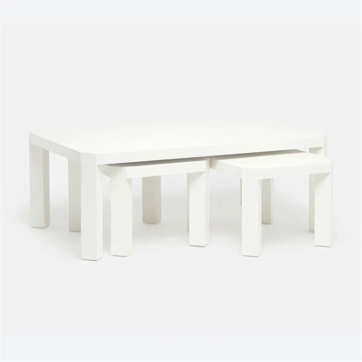Made Goods Taylam Faux Raffia Rectangular Nesting Coffee Tables, 3-Piece